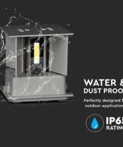 Επιτοίχιο Φωτιστικό Up-Down LED Γκρι ΙP65 Αλουμίνιο V-TAC 11W 4000K Φυσικό – 218532