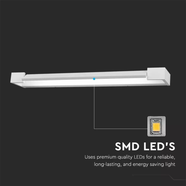 LED Απλίκα Γραμμική 16W Αρχιτεκτονικού Φωτισμού Λευκή V-TAC IP44 Περιστρεφόμενη Θερμό 3000K – 218533