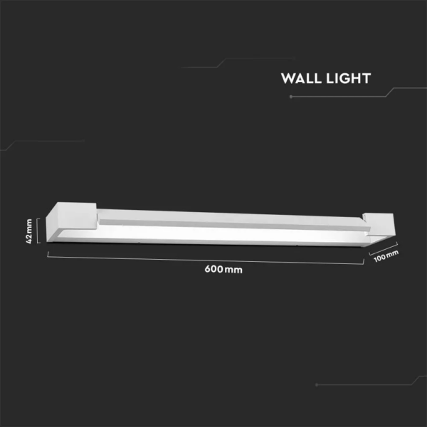 LED Απλίκα Γραμμική 16W Αρχιτεκτονικού Φωτισμού Λευκή V-TAC IP44 Περιστρεφόμενη Θερμό 3000K – 218533