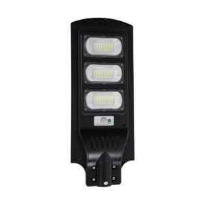 GloboStar® STREETA 85343 Professional LED Solar Street Light Αυτόνομο Ηλιακό Φωτιστικό Δρόμου 90W 900lm 144 x LED SMD 5730 με Ενσωματωμένο Φωτοβολταϊκό Panel 6V 12W & Επαναφορτιζόμενη Μπαταρία Li-ion 3.2V 12000mAh με Αισθητήρα Ημέρας-Νύχτας & PIR Αισθητήρα Κίνησης – Αδιάβροχο IP65 – Ψυχρό Λευκό 6000K – Μ24 x Π6 x Υ63cm – 2 Years Warranty