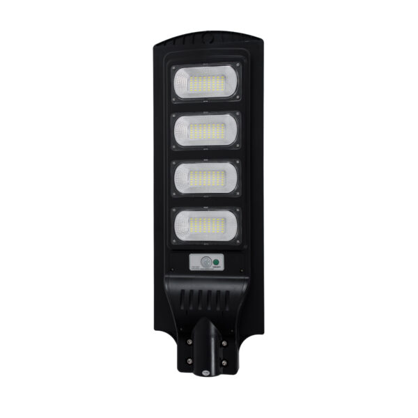 GloboStar® STREETA 85344 Professional LED Solar Street Light Αυτόνομο Ηλιακό Φωτιστικό Δρόμου 120W 1200lm 192 x LED SMD 5730 με Ενσωματωμένο Φωτοβολταϊκό Panel 6V 15W & Επαναφορτιζόμενη Μπαταρία Li-ion 3.2V 15000mAh με Αισθητήρα Ημέρας-Νύχτας & PIR Αισθητήρα Κίνησης – Αδιάβροχο IP65 – Ψυχρό Λευκό 6000K – Μ24 x Π6 x Υ73cm – 2 Years Warranty