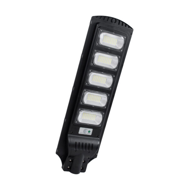 GloboStar® STREETA 85345 Professional LED Solar Street Light Αυτόνομο Ηλιακό Φωτιστικό Δρόμου 150W 1500lm 240 x LED SMD 5730 με Ενσωματωμένο Φωτοβολταϊκό Panel 6V 18W & Επαναφορτιζόμενη Μπαταρία Li-ion 3.2V 20000mAh με Αισθητήρα Ημέρας-Νύχτας & PIR Αισθητήρα Κίνησης - Αδιάβροχο IP65 - Ψυχρό Λευκό 6000K - Μ25 x Π6 x Υ83cm - 2 Years Warranty