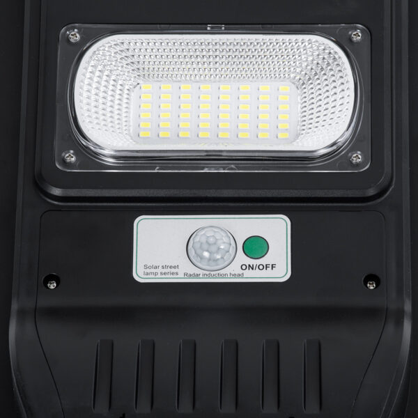 GloboStar® STREETA 85345 Professional LED Solar Street Light Αυτόνομο Ηλιακό Φωτιστικό Δρόμου 150W 1500lm 240 x LED SMD 5730 με Ενσωματωμένο Φωτοβολταϊκό Panel 6V 18W & Επαναφορτιζόμενη Μπαταρία Li-ion 3.2V 20000mAh με Αισθητήρα Ημέρας-Νύχτας & PIR Αισθητήρα Κίνησης – Αδιάβροχο IP65 – Ψυχρό Λευκό 6000K – Μ25 x Π6 x Υ83cm – 2 Years Warranty