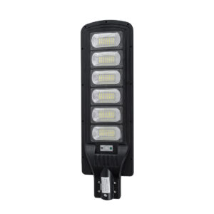 GloboStar® STREETA 85346 Professional LED Solar Street Light Αυτόνομο Ηλιακό Φωτιστικό Δρόμου 180W 1800lm 288 x LED SMD 5730 με Ενσωματωμένο Φωτοβολταϊκό Panel 6V 20W & Επαναφορτιζόμενη Μπαταρία Li-ion 3.2V 30000mAh με Αισθητήρα Ημέρας-Νύχτας & PIR Αισθητήρα Κίνησης – Αδιάβροχο IP65 – Ψυχρό Λευκό 6000K – Μ25 x Π7 x Υ83cm – 2 Years Warranty