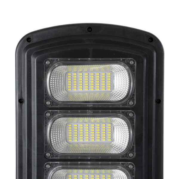 GloboStar® STREETA 85346 Professional LED Solar Street Light Αυτόνομο Ηλιακό Φωτιστικό Δρόμου 180W 1800lm 288 x LED SMD 5730 με Ενσωματωμένο Φωτοβολταϊκό Panel 6V 20W & Επαναφορτιζόμενη Μπαταρία Li-ion 3.2V 30000mAh με Αισθητήρα Ημέρας-Νύχτας & PIR Αισθητήρα Κίνησης – Αδιάβροχο IP65 – Ψυχρό Λευκό 6000K – Μ25 x Π7 x Υ83cm – 2 Years Warranty