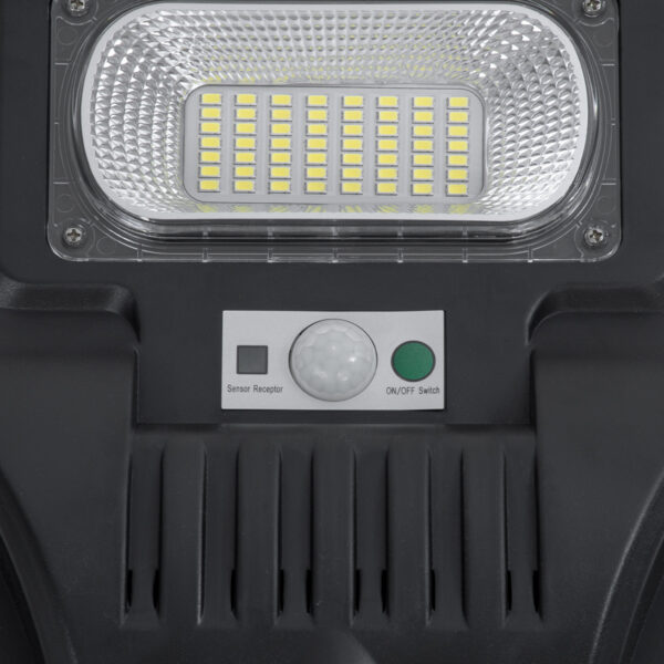 GloboStar® STREETA 85346 Professional LED Solar Street Light Αυτόνομο Ηλιακό Φωτιστικό Δρόμου 180W 1800lm 288 x LED SMD 5730 με Ενσωματωμένο Φωτοβολταϊκό Panel 6V 20W & Επαναφορτιζόμενη Μπαταρία Li-ion 3.2V 30000mAh με Αισθητήρα Ημέρας-Νύχτας & PIR Αισθητήρα Κίνησης – Αδιάβροχο IP65 – Ψυχρό Λευκό 6000K – Μ25 x Π7 x Υ83cm – 2 Years Warranty