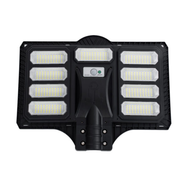 GloboStar® STREETO 85348 Professional LED Solar Street Light Αυτόνομο Ηλιακό Φωτιστικό Δρόμου 200W 1500lm 450 x LED SMD 5730 με Ενσωματωμένο Φωτοβολταϊκό Panel 6V 18W & Επαναφορτιζόμενη Μπαταρία Li-ion 3.2V 15000mAh με Αισθητήρα Ημέρας-Νύχτας & PIR Αισθητήρα Κίνησης – Αδιάβροχο IP65 – Ψυχρό Λευκό 6000K – Μ42 x Π6 x Υ54cm – 2 Years Warranty