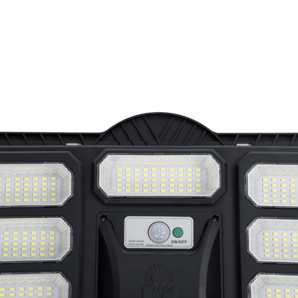 GloboStar® STREETO 85348 Professional LED Solar Street Light Αυτόνομο Ηλιακό Φωτιστικό Δρόμου 200W 1500lm 450 x LED SMD 5730 με Ενσωματωμένο Φωτοβολταϊκό Panel 6V 18W & Επαναφορτιζόμενη Μπαταρία Li-ion 3.2V 15000mAh με Αισθητήρα Ημέρας-Νύχτας & PIR Αισθητήρα Κίνησης – Αδιάβροχο IP65 – Ψυχρό Λευκό 6000K – Μ42 x Π6 x Υ54cm – 2 Years Warranty