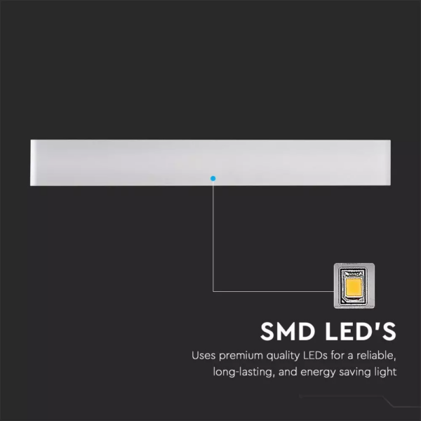 LED απλίκα γραμμική 20W αρχιτεκτονικού φωτισμού 3000K Θερμό λευκό με λευκό σώμα V-TAC – 8535