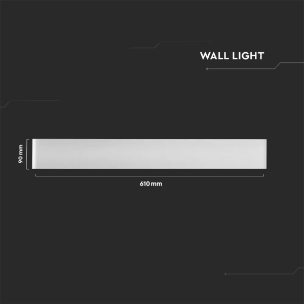 LED απλίκα γραμμική 20W αρχιτεκτονικού φωτισμού 3000K Θερμό λευκό με λευκό σώμα V-TAC – 8535