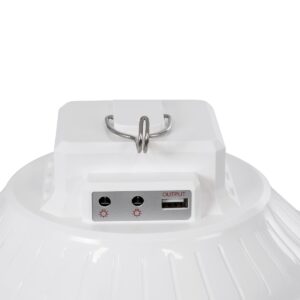 GloboStar® SOLAR-BULB 85350 Αυτόνομη Ηλιακή Κρεμαστή Λάμπα LED Giant Γλόμπος 100W 1000lm 140° 2 Λειτουργιών Ρεύματος με AC 220-240V μέσω USB Αντάπτορα ή με Φωτοβολταικό Panel 6V 12W & Επαναφορτιζόμενη Μπαταρία Li-ion 3.2V 5000mAh – Ενσωματωμένο USB 2.0 Charger Συσκευών DC5V 1000mA – IP54 – Εναλλαγή Φωτισμού μέσω Κουμπιού All In One Ψυχρό 6000k+Φυσικό 4500k+Θερμό 2700k Dimmable – Φ23 x Υ12cm – 2 Years Warranty