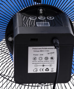 GloboStar® SOLARO-FAN 85351 Solar Fan Αυτόνομος Ηλιακός Επιδαπέδιος Ανεμιστήρας 25W 2 Λειτουργιών Ρεύματος με AC 220-240V ή με Φωτοβολταϊκό Panel 9V 12W & Επαναφορτιζόμενη Μπαταρία Li-ion 7.4V 4400mAh – 12 Ταχύτητες – Ενσωματωμένο USB 2.0 Charger Συσκευών – IP20 – Μ42 x Π20 x Υ35cm – Μαύρο & Μπλε – 2 Years Warranty