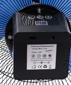 GloboStar® SOLARO-FAN 85351 Solar Fan Αυτόνομος Ηλιακός Επιδαπέδιος Ανεμιστήρας 25W 2 Λειτουργιών Ρεύματος με AC 220-240V ή με Φωτοβολταϊκό Panel 9V 12W & Επαναφορτιζόμενη Μπαταρία Li-ion 7.4V 4400mAh – 12 Ταχύτητες – Ενσωματωμένο USB 2.0 Charger Συσκευών – IP20 – Μ42 x Π20 x Υ35cm – Μαύρο & Μπλε – 2 Years Warranty