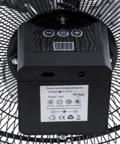 GloboStar® SOLARO-FAN 85352 Solar Fan Αυτόνομος Ηλιακός Επιδαπέδιος Ανεμιστήρας 25W 2 Λειτουργιών Ρεύματος με AC 220-240V ή με Φωτοβολταϊκό Panel 9V 12W & Επαναφορτιζόμενη Μπαταρία Li-ion 7.4V 4400mAh – 12 Ταχύτητες – Ενσωματωμένο USB 2.0 Charger Συσκευών – IP20 – Μ42 x Π20 x Υ35cm – Μαύρο & Ασημί – 2 Years Warranty