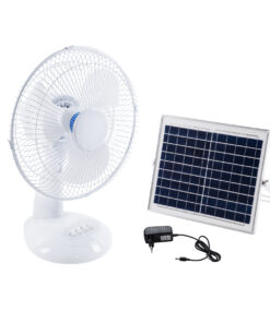 GloboStar® SOLARI-FAN 85354 Solar Fan Αυτόνομος Ηλιακός Επιτραπέζιος Ανεμιστήρας 25W 2 Λειτουργιών Ρεύματος με AC 220-240V ή με Φωτοβολταϊκό Panel 9V 12W & Επαναφορτιζόμενη Μπαταρία Li-ion 7.4V 4400mAh – 3 Ταχύτητες – IP20 – Μ24 x Π36 x Υ49cm – Λευκό – 2 Years Warranty