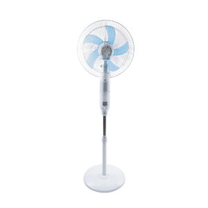 GloboStar® SOLARA-FAN 85355 Solar Fan Αυτόνομος Ηλιακός Επιδαπέδιος Ανεμιστήρας 25W 2 Λειτουργιών Ρεύματος με AC 220-240V ή με Φωτοβολταϊκό Panel 9V 12W & Επαναφορτιζόμενη Μπαταρία Li-ion 7.4V 4400mAh – 3 Ταχύτητες – Ενσωματωμένο USB 2.0 Charger Συσκευών – IP20 – Μ44 x Π37.5 x Υ132cm – Λευκό & Μπλε – 2 Years Warranty