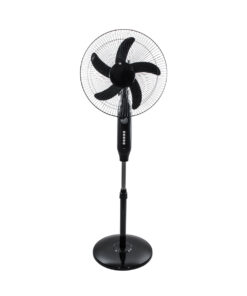 GloboStar® SOLARA-FAN 85356 Solar Fan Αυτόνομος Ηλιακός Επιδαπέδιος Ανεμιστήρας 25W 2 Λειτουργιών Ρεύματος με AC 220-240V ή με Φωτοβολταϊκό Panel 9V 12W & Επαναφορτιζόμενη Μπαταρία Li-ion 7.4V 4400mAh – 3 Ταχύτητες – Ενσωματωμένο USB 2.0 Charger Συσκευών – IP20 – Μ44 x Π37.5 x Υ132cm – Μαύρο – 2 Years Warranty