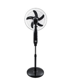 GloboStar® SOLARA-FAN 85356 Solar Fan Αυτόνομος Ηλιακός Επιδαπέδιος Ανεμιστήρας 25W 2 Λειτουργιών Ρεύματος με AC 220-240V ή με Φωτοβολταϊκό Panel 9V 12W & Επαναφορτιζόμενη Μπαταρία Li-ion 7.4V 4400mAh – 3 Ταχύτητες – Ενσωματωμένο USB 2.0 Charger Συσκευών – IP20 – Μ44 x Π37.5 x Υ132cm – Μαύρο – 2 Years Warranty