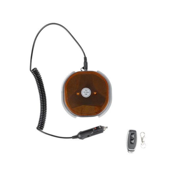 GloboStar® 85359 PRO Series Φάρος Σήμανσης Οχήματος Security – Ασφαλείας για Αυτοκίνητα & Φορτηγά 10 Προγραμμάτων Φωτισμού STROBE LED 48W DC 10-30V Αδιάβροχος IP65 Πορτοκαλί