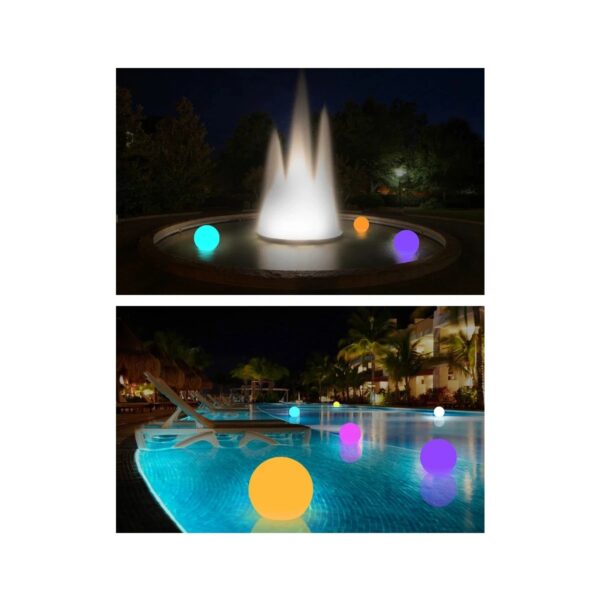 GloboStar® 85360 Ακρυλικό Φωτιστικό Μπάλα Εξωτερικού Χώρου – Πισίνας LED Globe 5W Φ10 Επαναφορτιζόμενο Μπαταρίας με Καλώδιο USB – Φορτιστή και Ασύρματο Χειριστήριο IR Αδιάβροχο IP68 Πολύχρωμο RGBW