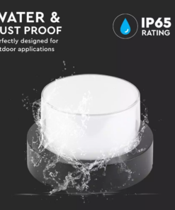 LED αδιάβροχη απλίκα 12W IP65 3000K Θερμό λευκό Μαύρο σώμα στρογγυλή V-TAC – 8541