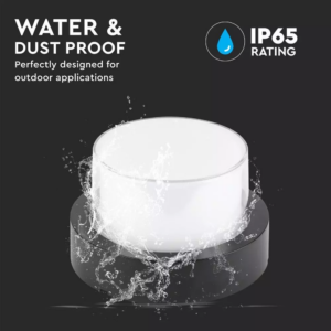 LED αδιάβροχη απλίκα 12W IP65 3000K Θερμό λευκό Μαύρο σώμα στρογγυλή V-TAC – 8541