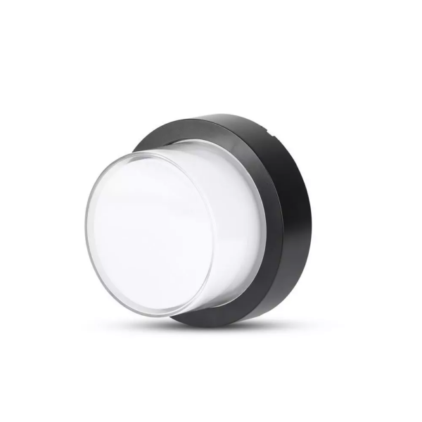 LED αδιάβροχη απλίκα 12W IP65 4000K Φυσικό λευκό Μαύρο σώμα στρογγυλή V-TAC - 8542