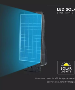 LED ηλιακό φωτιστικό δρόμου 15W Ψυχρό λευκό 6000K Μαύρο σώμα με ανιχνευτή για ιστό & τοίχο V-TAC – 8548