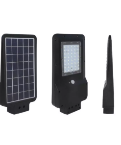 LED ηλιακό φωτιστικό δρόμου 15W Ψυχρό λευκό 6000K Μαύρο σώμα με ανιχνευτή για ιστό & τοίχο V-TAC – 8548