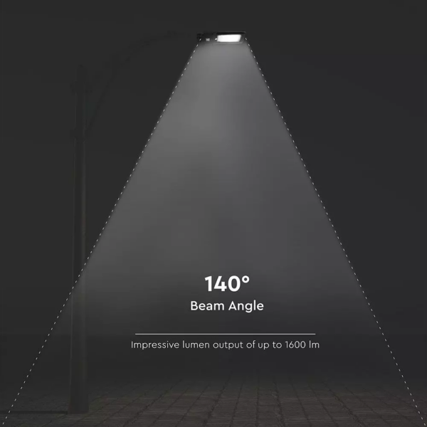 LED ηλιακό φωτιστικό δρόμου 15W Ψυχρό λευκό 6000K Μαύρο σώμα με ανιχνευτή για ιστό & τοίχο V-TAC – 8548