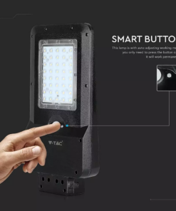 LED ηλιακό φωτιστικό δρόμου 15W Ψυχρό λευκό 6000K Μαύρο σώμα με ανιχνευτή για ιστό & τοίχο V-TAC – 8548