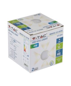 Επιτοίχιο Φωτιστικό LED Λευκό ΙP65 Αλουμίνιο V-TAC 4W 3000K Θερμό – 8551