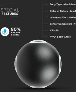 Επιτοίχιο Φωτιστικό LED Μαύρο ΙP65 Αλουμίνιο V-TAC 4W 3000K Θερμό – 218553