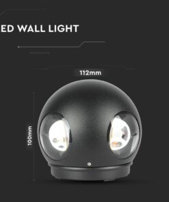 Επιτοίχιο Φωτιστικό LED Μαύρο ΙP65 Αλουμίνιο V-TAC 4W 3000K Θερμό – 218553