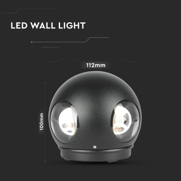 Επιτοίχιο Φωτιστικό LED Μαύρο ΙP65 Αλουμίνιο V-TAC 4W 3000K Θερμό – 218553