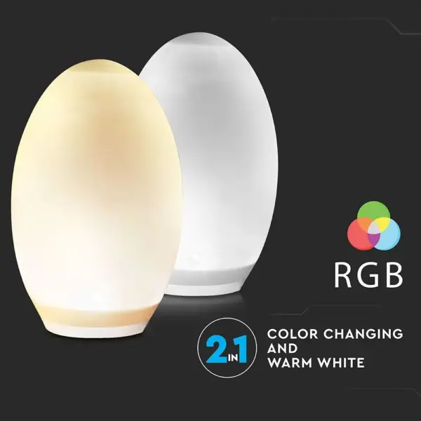 Εξωτερικό φωτιστικό LED μπαταρίας 0.2W RGB+WW αβγό ηλιακό V-TAC – 8557