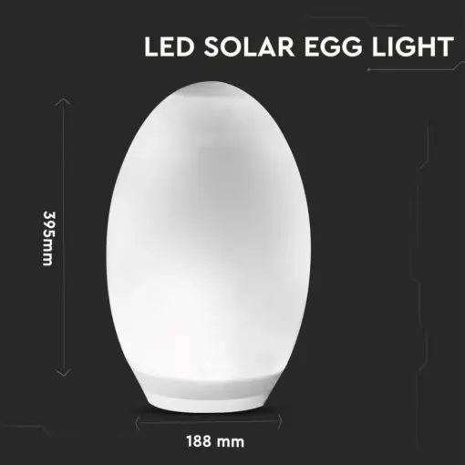 Εξωτερικό φωτιστικό LED μπαταρίας 0.2W RGB+WW αβγό ηλιακό V-TAC – 8557