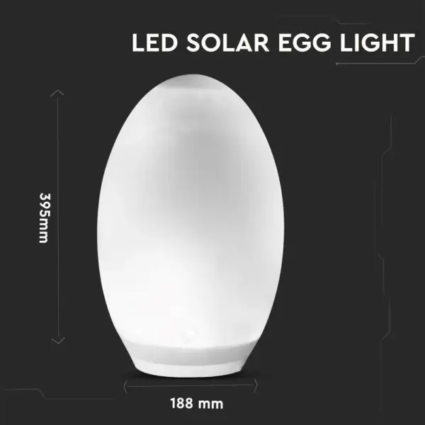 Εξωτερικό φωτιστικό LED μπαταρίας 0.2W RGB+WW αβγό ηλιακό V-TAC – 8557