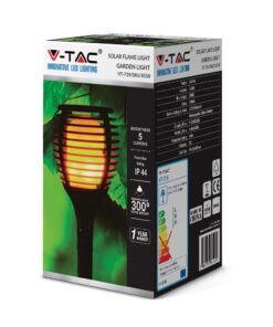 Ηλιακό επίτοιχο/επιδαπέδιο/κρεμαστό φωτιστικό πυρσός LED 0.45W V-TAC μπαταρίας θερμό λευκό 2200K – 8558