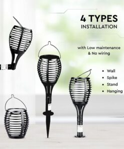 Ηλιακό επίτοιχο/επιδαπέδιο/κρεμαστό φωτιστικό πυρσός LED 0.45W V-TAC μπαταρίας θερμό λευκό 2200K – 8558