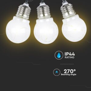 Γιρλάντα Κήπου Led Ηλιακή 10 Λάμπες IP44 3000K Μαύρου Χρώματος V-TAC – 8559