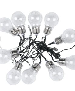 Γιρλάντα Κήπου Led Ηλιακή 10 Λάμπες IP44 3000K Μαύρου Χρώματος V-TAC – 8559