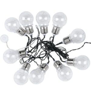 Γιρλάντα Κήπου Led Ηλιακή 10 Λάμπες IP44 3000K Μαύρου Χρώματος V-TAC – 8559