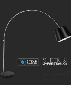 Επιδαπέδιο Φωτιστικό V-TAC Μεταλλικό Μαύρο και Μάρμαρο με Ντουί E27 – 8564