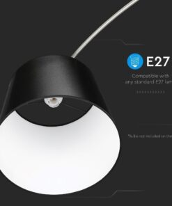 Επιδαπέδιο Φωτιστικό V-TAC Μεταλλικό Μαύρο και Μάρμαρο με Ντουί E27 – 8564