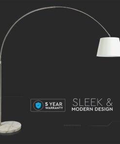 Επιδαπέδιο Φωτιστικό V-TAC Μεταλλικό Λευκό και Μάρμαρο με Ντουί E27 – 8565