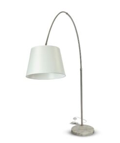 Επιδαπέδιο Φωτιστικό V-TAC Μεταλλικό Λευκό και Μάρμαρο με Ντουί E27 – 8565