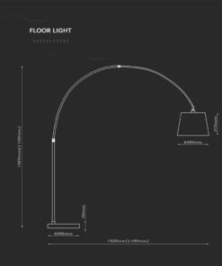 Επιδαπέδιο Φωτιστικό V-TAC Μεταλλικό Λευκό και Μάρμαρο με Ντουί E27 – 8565
