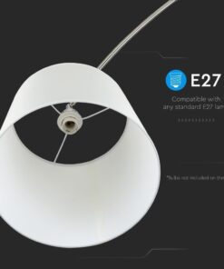 Επιδαπέδιο Φωτιστικό V-TAC Μεταλλικό Λευκό και Μάρμαρο με Ντουί E27 – 8565