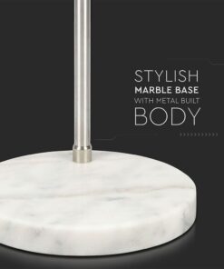 Επιδαπέδιο Φωτιστικό V-TAC Μεταλλικό Λευκό και Μάρμαρο με Ντουί E27 – 8565